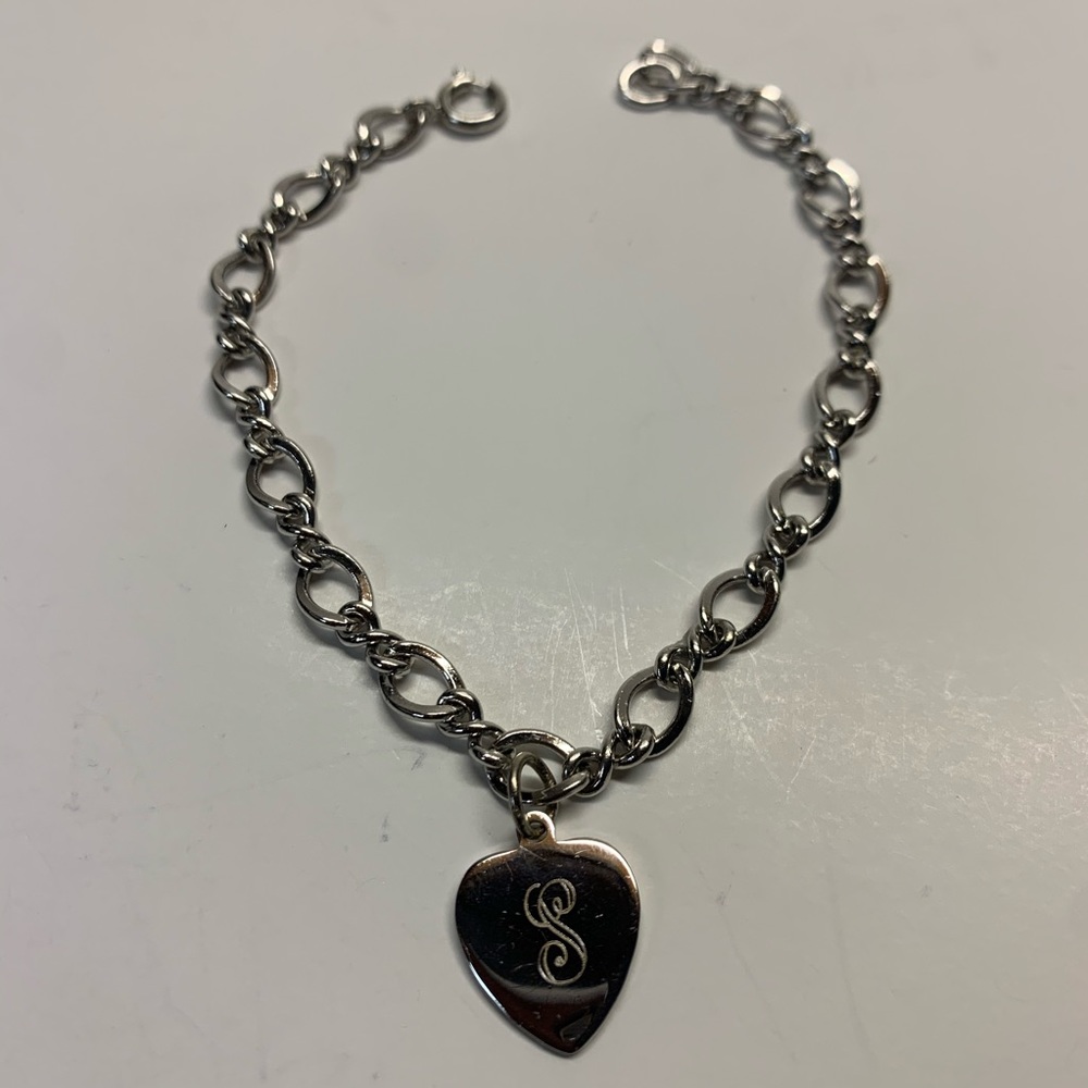 Sterling Silver “S” Initial Bracelet